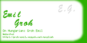 emil groh business card